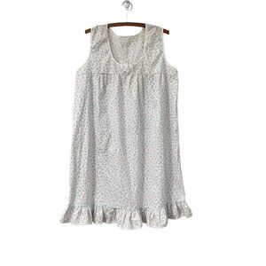 VTG Pinehurst Womens Sleeveless Floral Cottagecore Ruffle Hem Night Dress L
